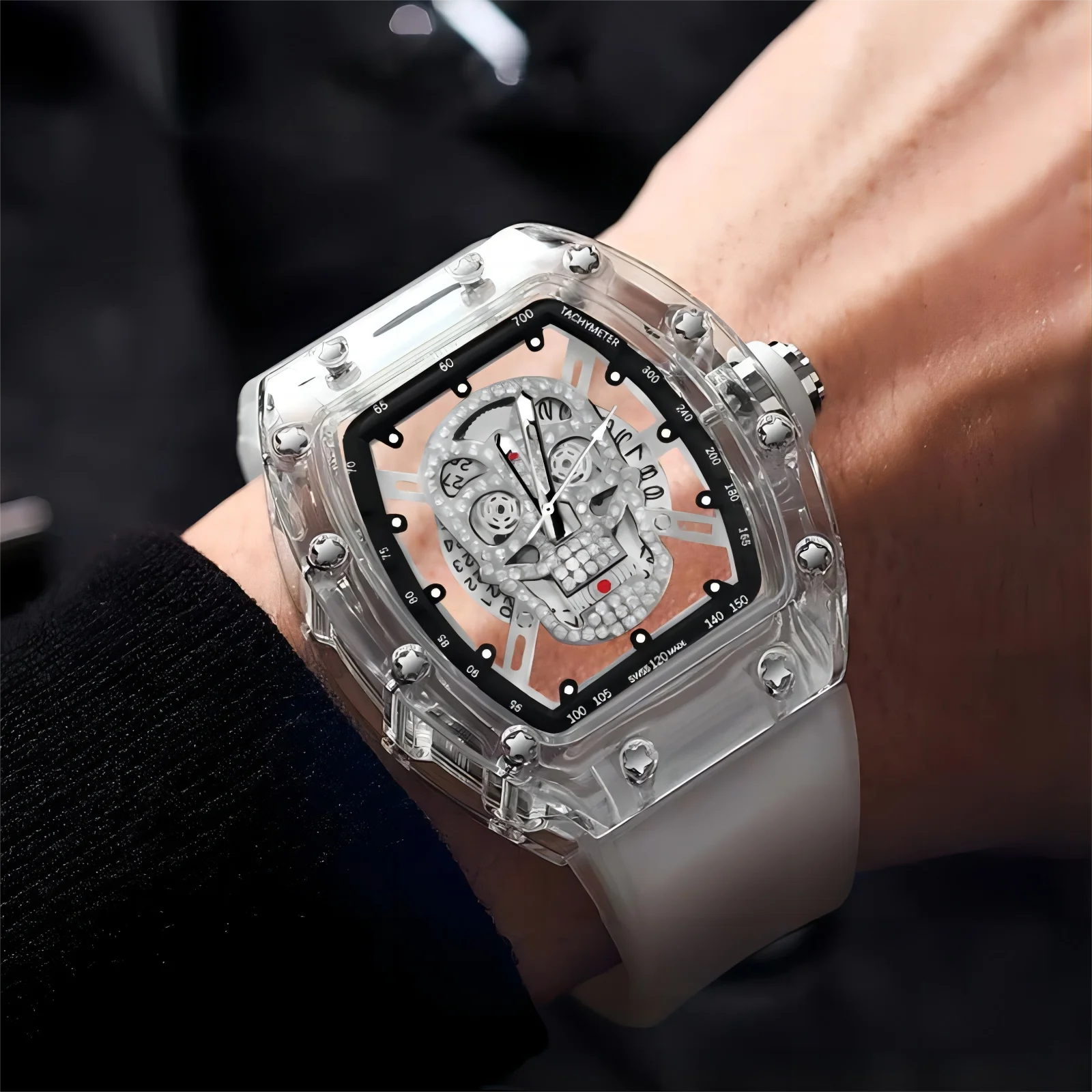 Men’s Quartz Wristwatch Male Trend 2025 New Automatic Waterproof Male Watch Men Luminous Transparent Luxury Watches