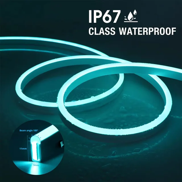 Bande LED néon RGB 1/2/3/5M IP65 étanche bricolage bande néon USB Tuya App télécommande ruban Flexible pour l'éclairage de décoration intérieure 4
