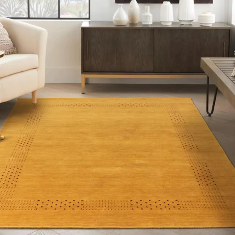 

Imported Hand Woven Wool Carpet Bedroom Nordic Thick Simple Minimalist Home Living Room Solid Color Large Carpets Tea Table Mats