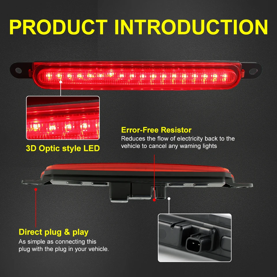 Derde Remlicht 3e LED-achterlicht Voor Mitsubishi Voor Lancer Voor Evolution EX 2008-2016 Voor Galant 2008-2012 Rode Top Derde Hoge Mount Extra Remlicht Derde Remlicht Led