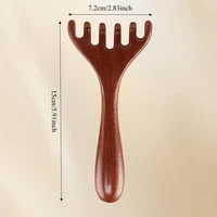 Peigne de massage en bois pour méridiens, antistatique, à six griffes, favorise la circulation sanguine, outils Gua Sha corporels, brosse de massage pour la tête 6