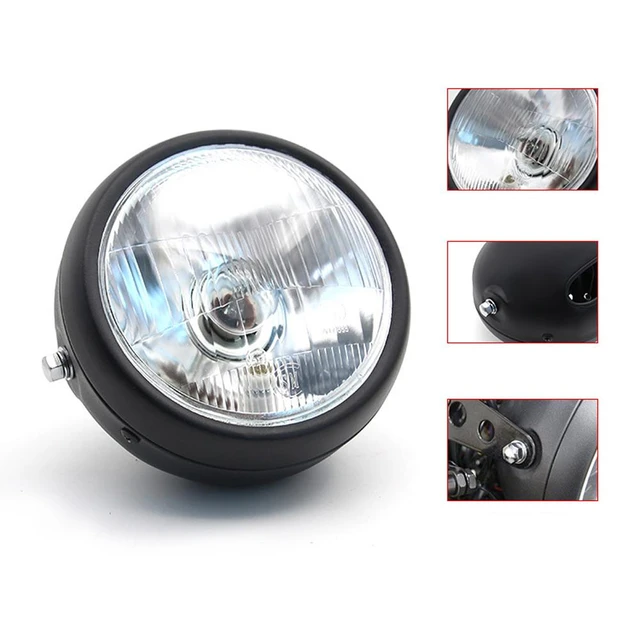 5.75in 12V Moto Phare LED, 35W Noir LED Moto Phare Ampoule, Pour Moto 