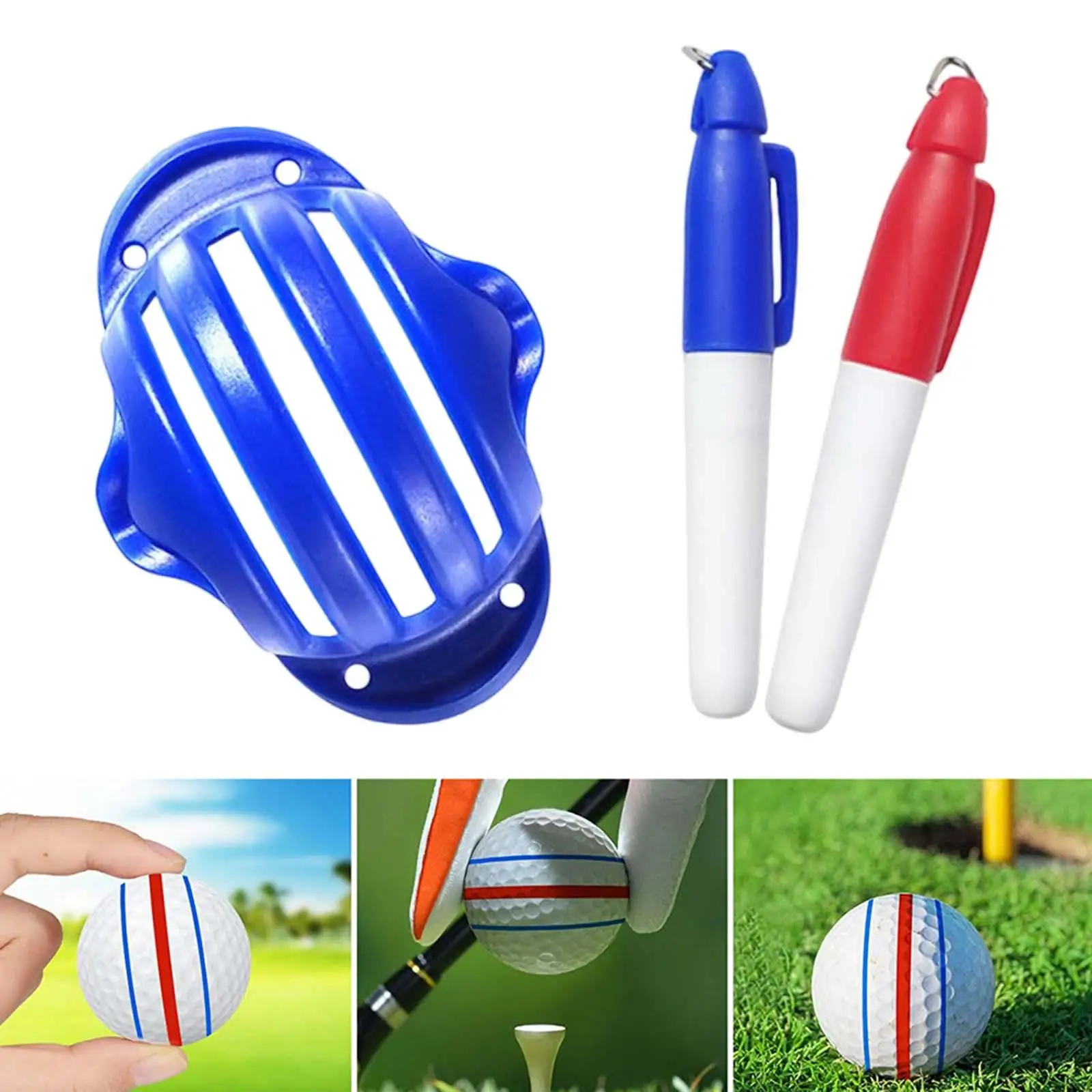 Golf Ball Liner Marker Pen Template Alignment Marks Tool Putting Positioning Aids Outdoor Sport Tool for Golfer