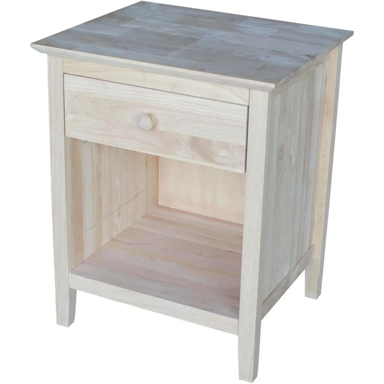 

IC International Concepts Solid Wood Unfinished Nightstand Small Cabinet Bed Side Table Bedroom 16.53"D 19.5"W 23.5"H US