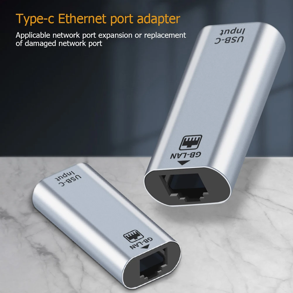 USB Type C Gigabit Wired USB Type C Female to RJ45 LAN Ethernet for Tablet PC Laptop Smartphone Adapter