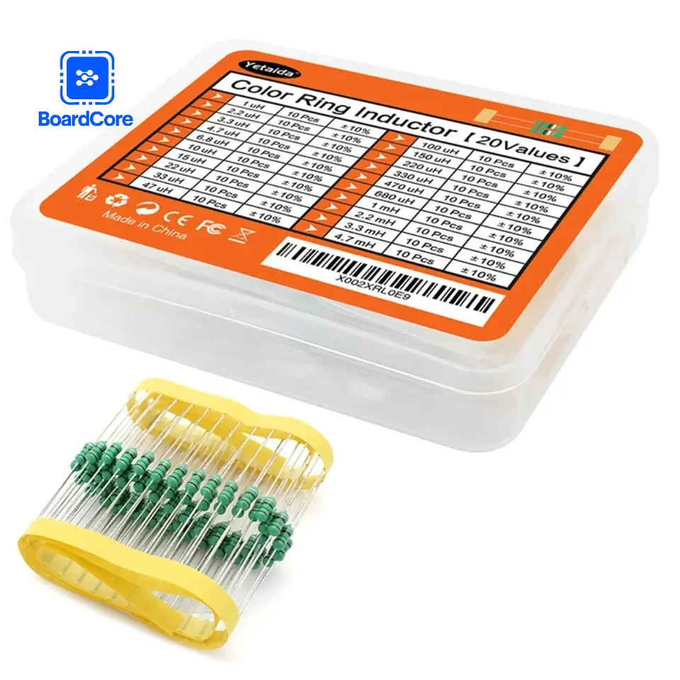 200PCS 1/2W Inductor Assortment Set 0.5W Color Ring Inductance 1UH to 4.7MH 20Valuesx10pcs Inductors Assorted Kit image 1