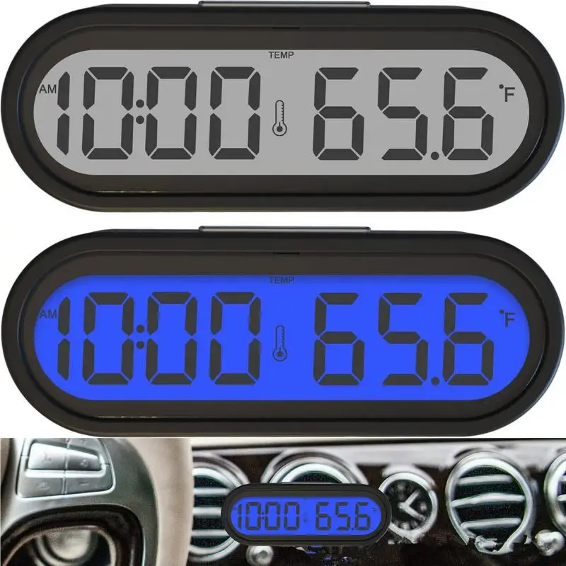 

Car Digital Clock Mini Electronic Car Clock Time Watch Auto Dashboard Clocks 2 In 1 Temperature Meter And Clock With LCD