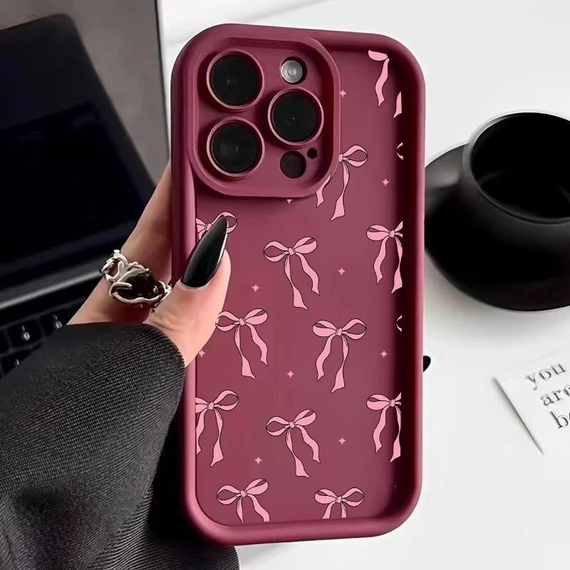 Minimalist Polka Dots Matte Silicone Phone Case - Shockproof & Soft Coque
