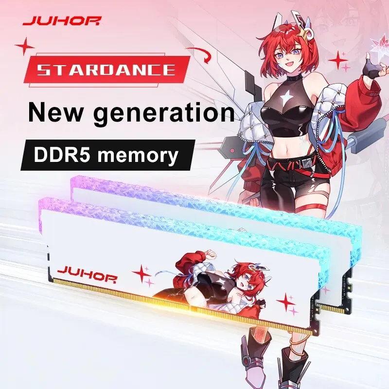 thumbnail image 4 of Memoria RAM para computadora de escritorio JUHOR DDR5 RGB de 16 GB, 6400 MHz y 6800 MHz, chip Hynix original, 4 of 5