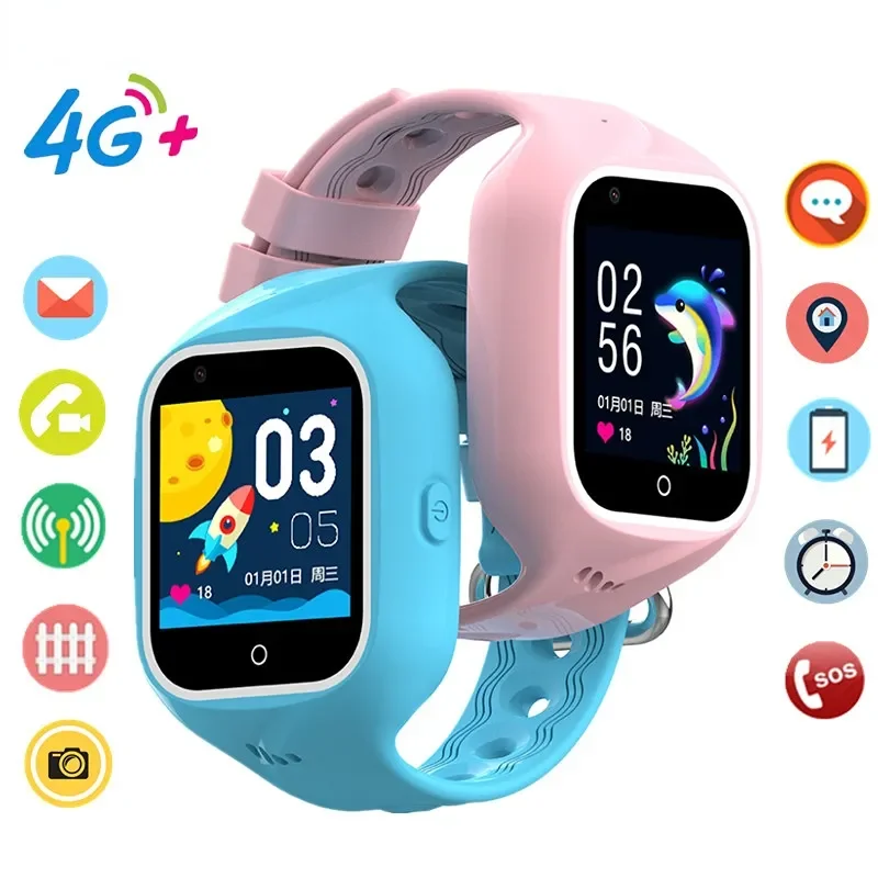 

4G Kids Smart Watch Mobile Phone SOS WIFI LBS GPS Location Tracker IP67 Waterproof Video Call Remote Monitoring Camera for kids