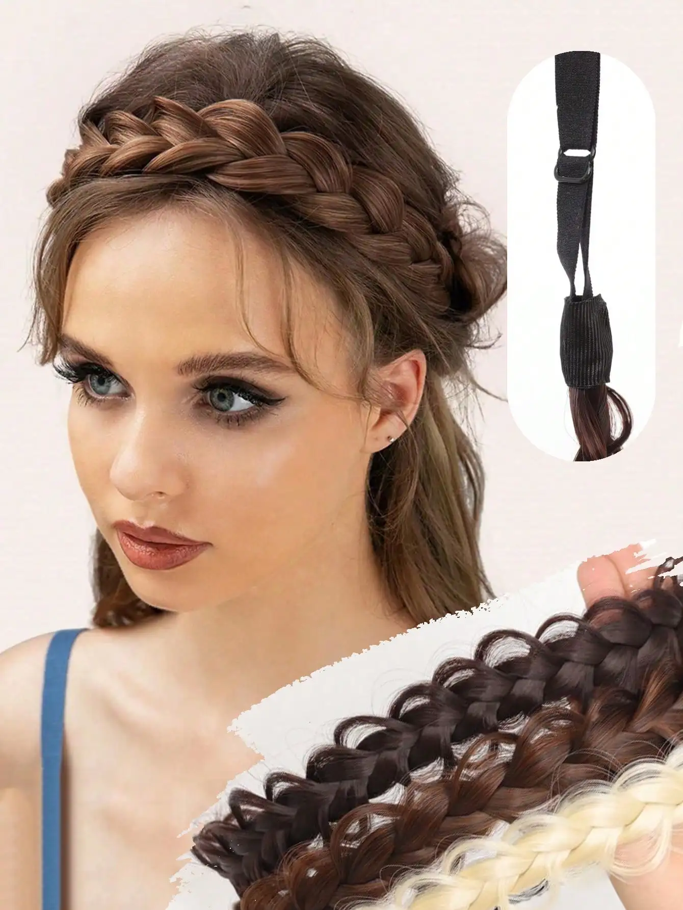 Synthetic Hair Headband Wig Accessories for Women