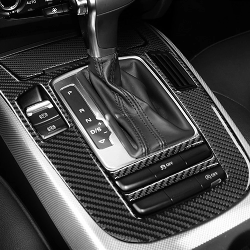 

Car Gear Shift Panel Center Control Stall Decoration Cover Frame Trim Carbon Fiber Sticker For Audi A4 A5 Q5 Auto Accessories