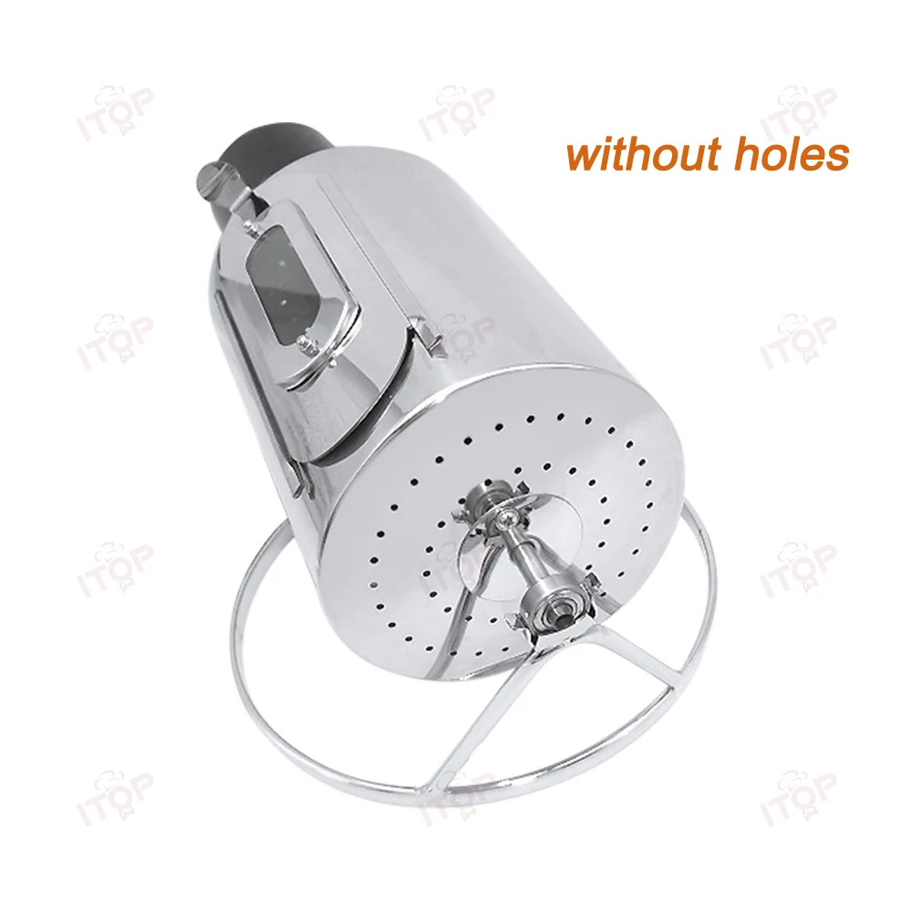 Tostadora de café ITOP con capacidad para 100-250 g, tostadora de granos de café, 30 RPM, motor giratorio de 14 W, 110 V, 220 V, sin calefacción