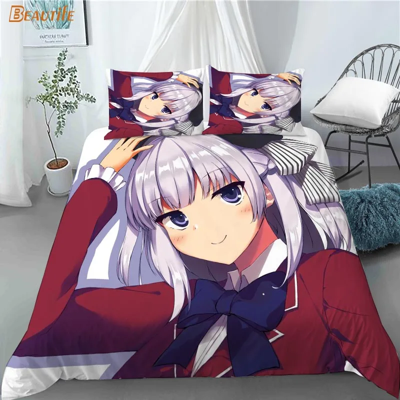 

Nice Classroom Of The Elite Anime 1 Duvet Cover 2 Pillowcases Polyester Fabric Bedding Set Family Boy Kid Set Duvet Cover Set