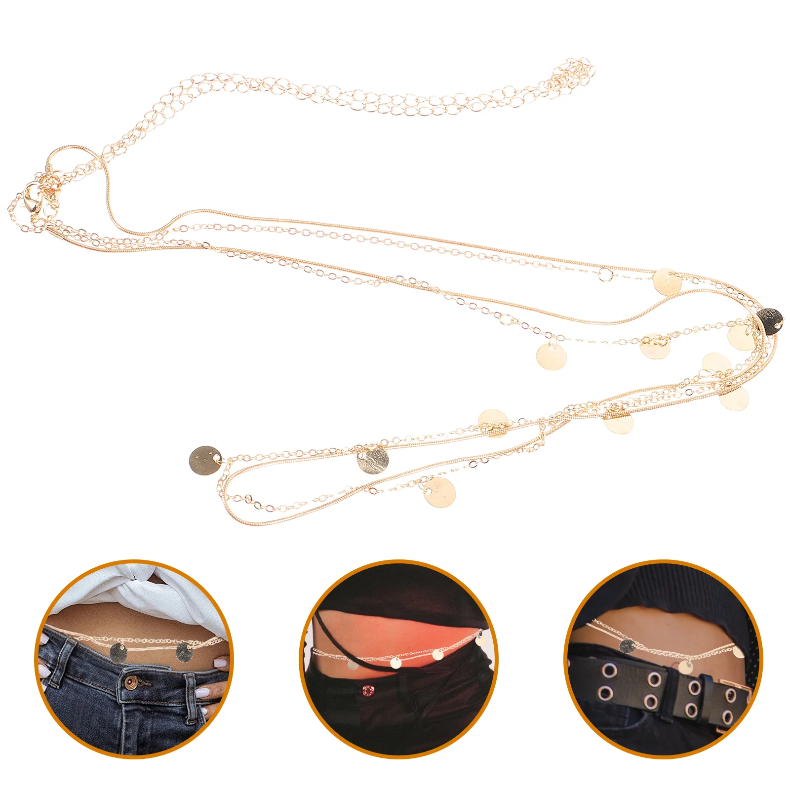 

2pcs Waist Chains Belly Chain Girls Body Chain Beach Party Waist Chain Jewelry