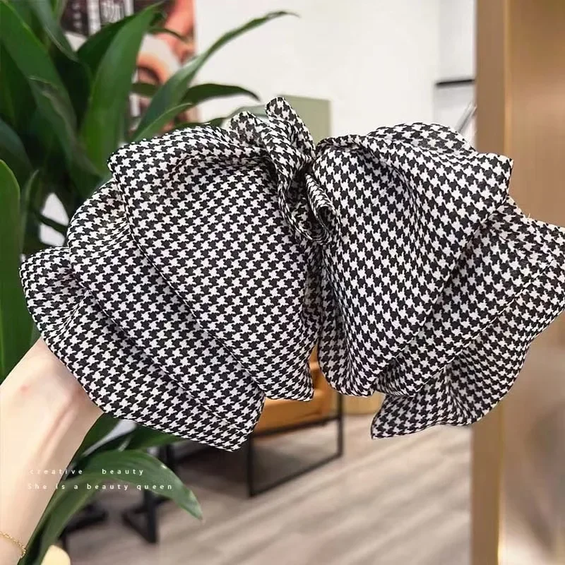 Elegant Spring Plaid Bow Hair Pin - Large Size Hair Accessory