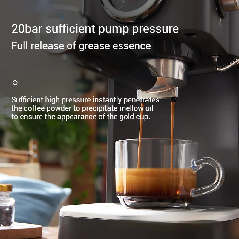 House small Italian coffee machine 20Bar pressure temperature visual automatic intelligent extraction milk frother coffee maker