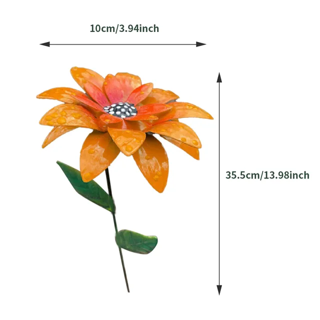 Fémkerti Virág Tét Szabadtéri Szél Fonó Tájkép Út Fém Szélmalom Kültéri Kert Dekoráció - Image 3