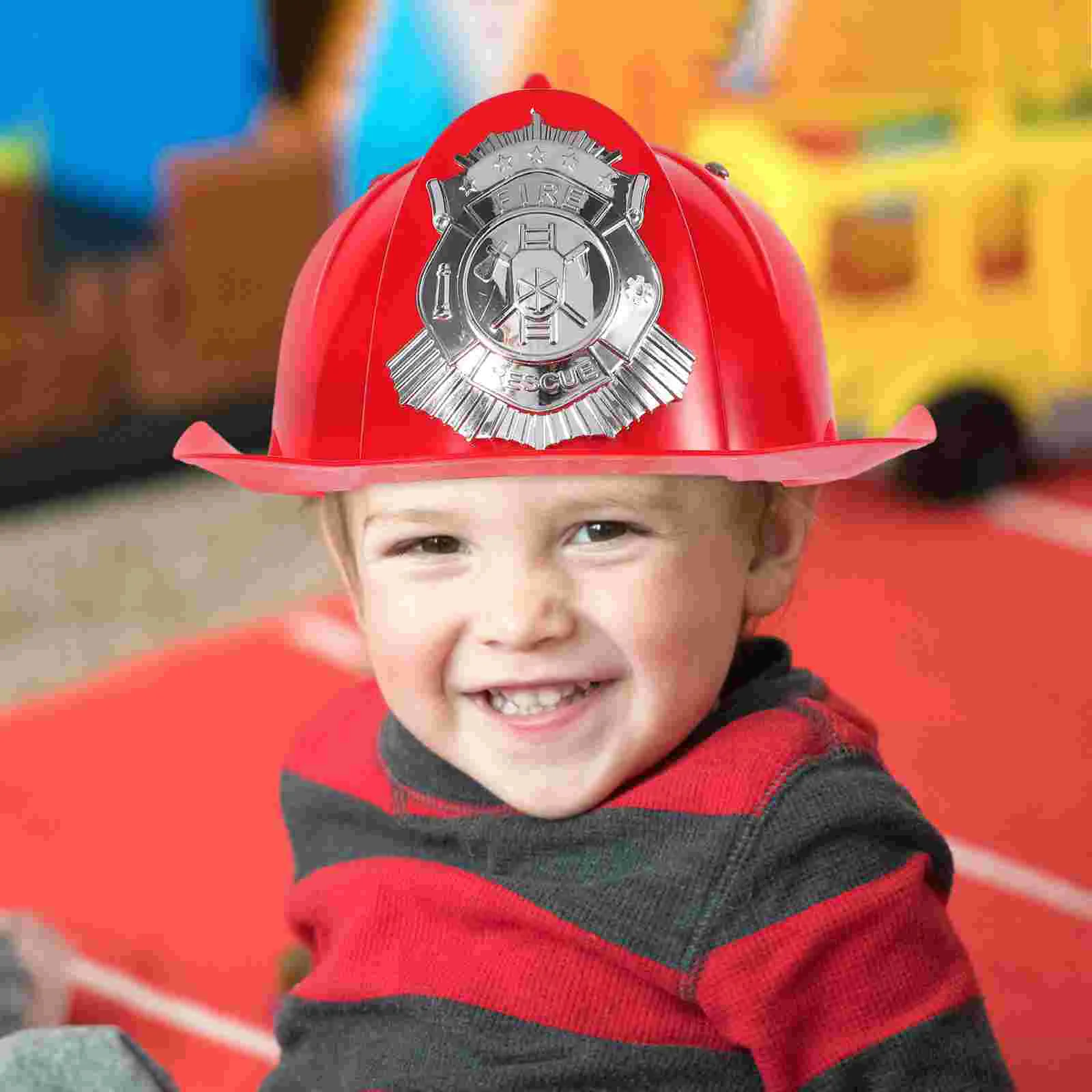 

Kids Fireman Firefighter Hats Boys Girls Pretend Role Play Fancy Dress Accessories Kids Halloween Party Role Play Props