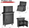 Chest,5-Drawer Rolling Tool Storage Cabinet with Enhanced Packaging, Detachable Top Tool Box, Metal Tool Cart for Garage Wo 3