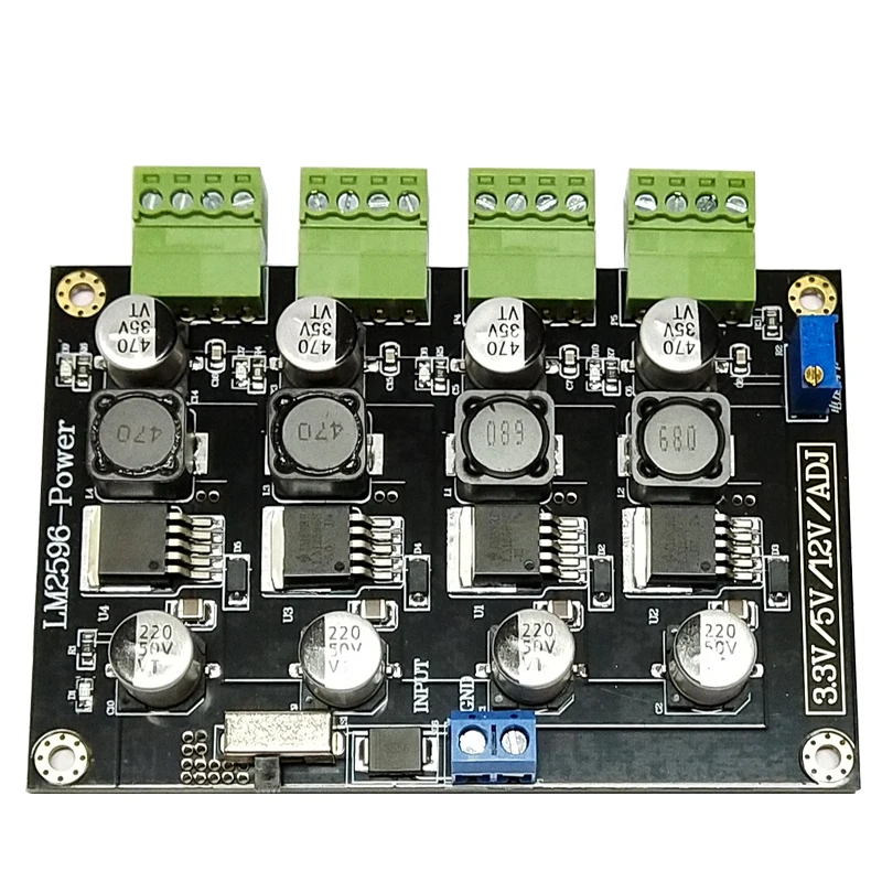 

LM2596 Multiplex switching power 3.3V/5V/12V/ADJ Adjustable output DC-DC step-down power module