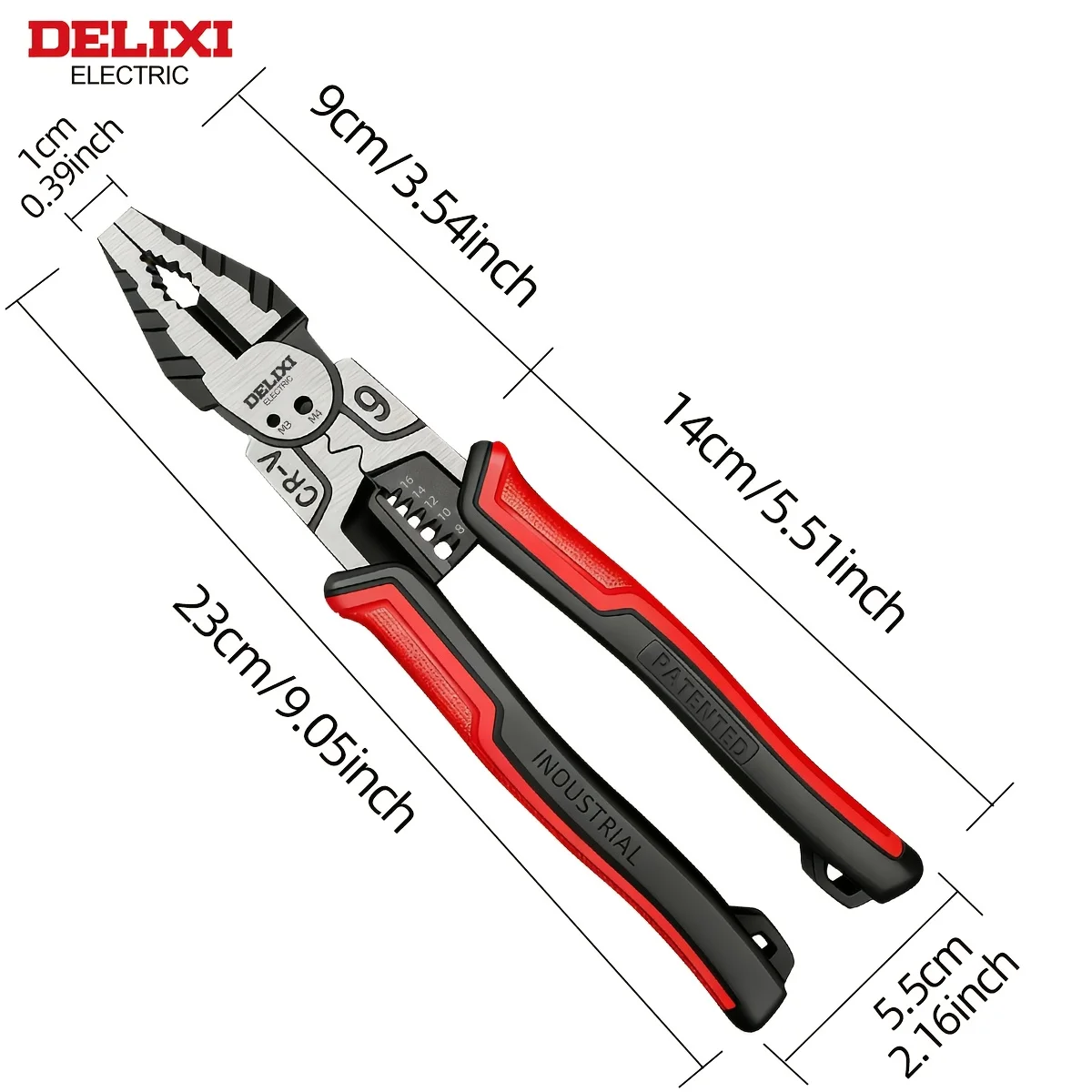 DELIXI ELECTRIC Multifunctional Pliers 9 Inch, Hand Tool Wrench with Household Clamping Stripping Function and Anti Skid Handle - Image 3