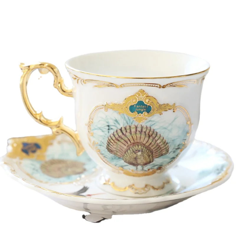 

Animal ceramic coffee cup European coffee cup and saucer set Household simple afternoon tea tea cup