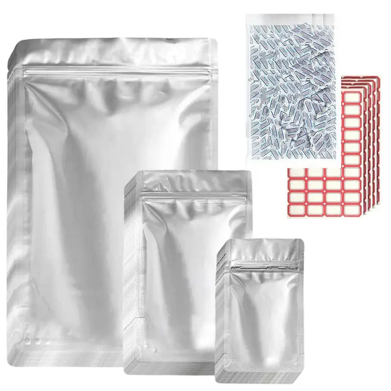 

Food Storage Mylar Bags 100 Food Storage Bags For Grains Wheat Rice Stand-Up Zipper Pouches Resealable And Heat Sealable For