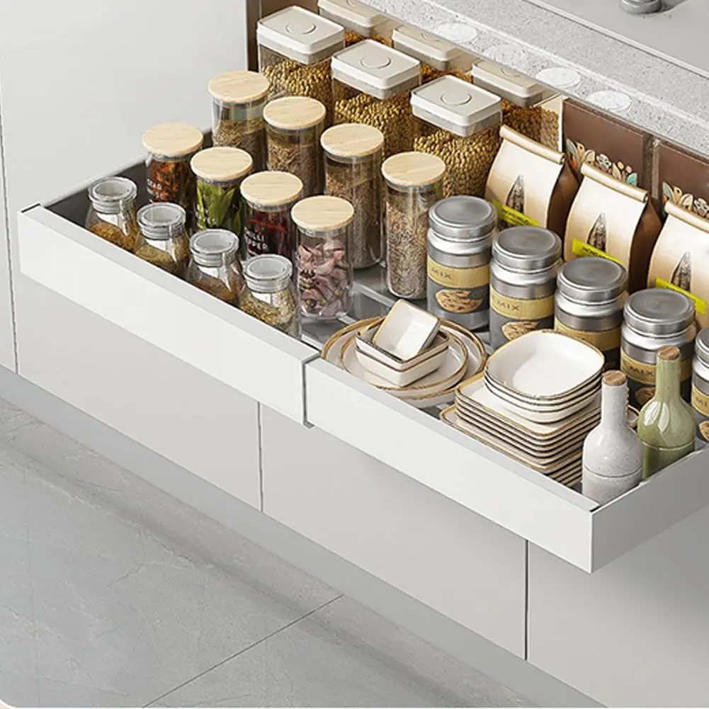Pull Out Cabinet Organizer Expandable Slide Out Drawers Fixed With Adhesive Heavy Duty Roll Out Shelf Storage Easy Cleaning 5