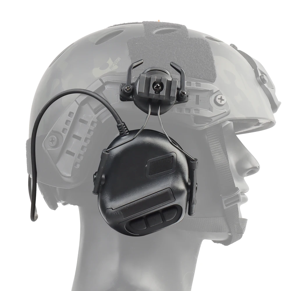 

Tactical Headset with Fast Helmet Rail Adapter Outdoor Military Hunting Airsoft CS Shooting Headset Army Communication Equipment