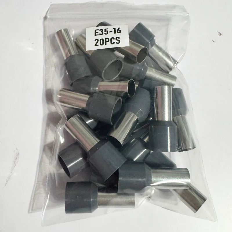 Wire Insert 35mm&sup2; Starfix A.W.G#2 Insulated Ferrules Cable Lug End Connector Cold Crimping Copper Terminal E35-16 20PCS wire connectors,terminal connector,copper wire lugs