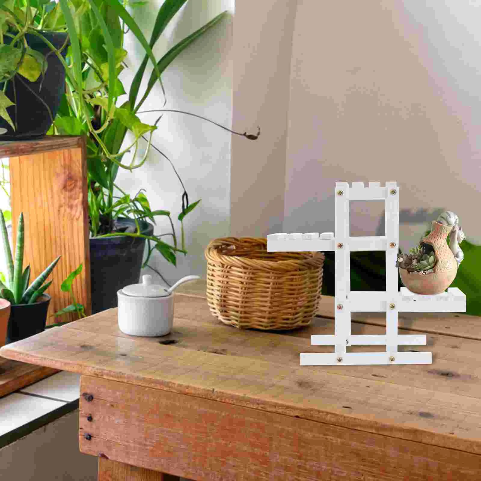 Rack Stand White Corner Shelf Balcony Rack Shelves Plants Indoor Small Flower Stand Succulent Holder plant stand,wooden flower shelf