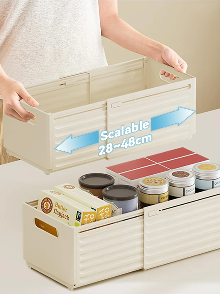 

Retractable Drawer Organizer Adjustable Kitchen Storage Box Stackable Drawers Cabinet Organizers Household Sorting Storage Box