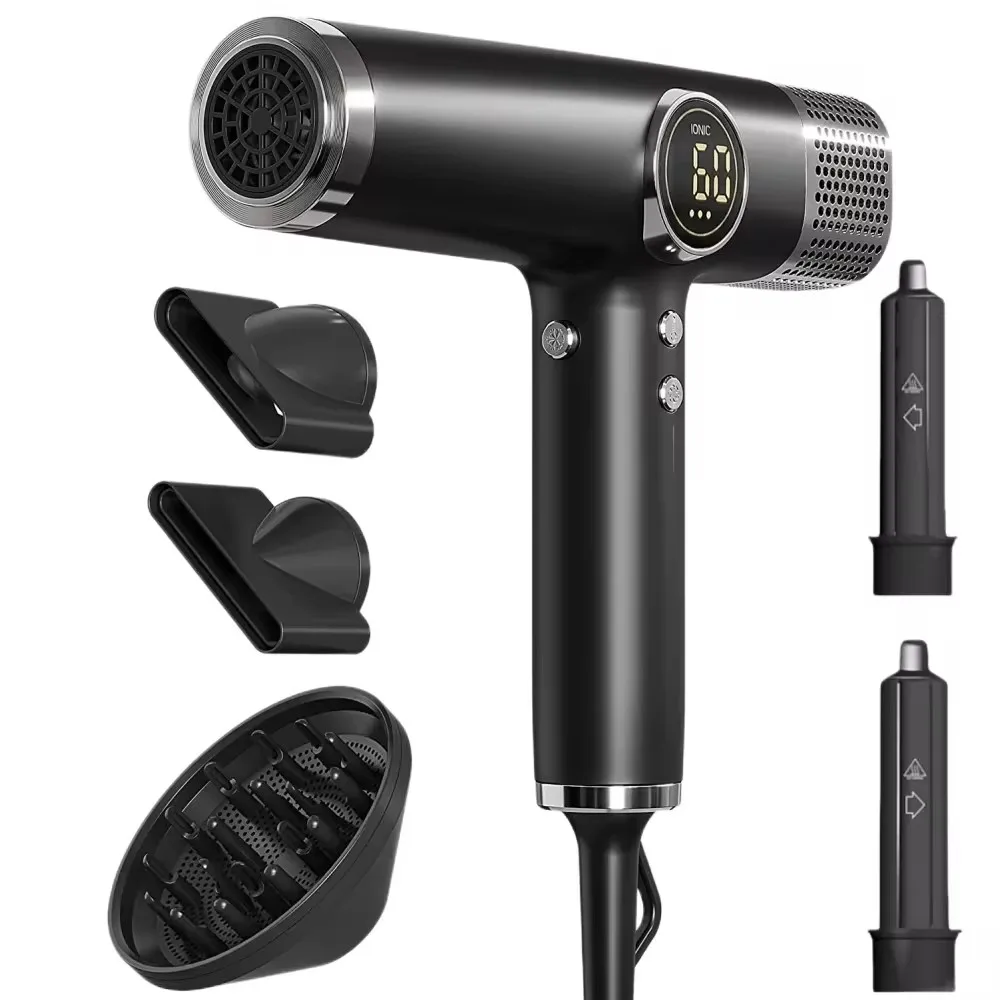 5 In 1 Fast Drying 1800W Low Noise Negative Ionic High-Speed 110000RPM Brushless Motor hairDryer Set with Magnetic Nozzle