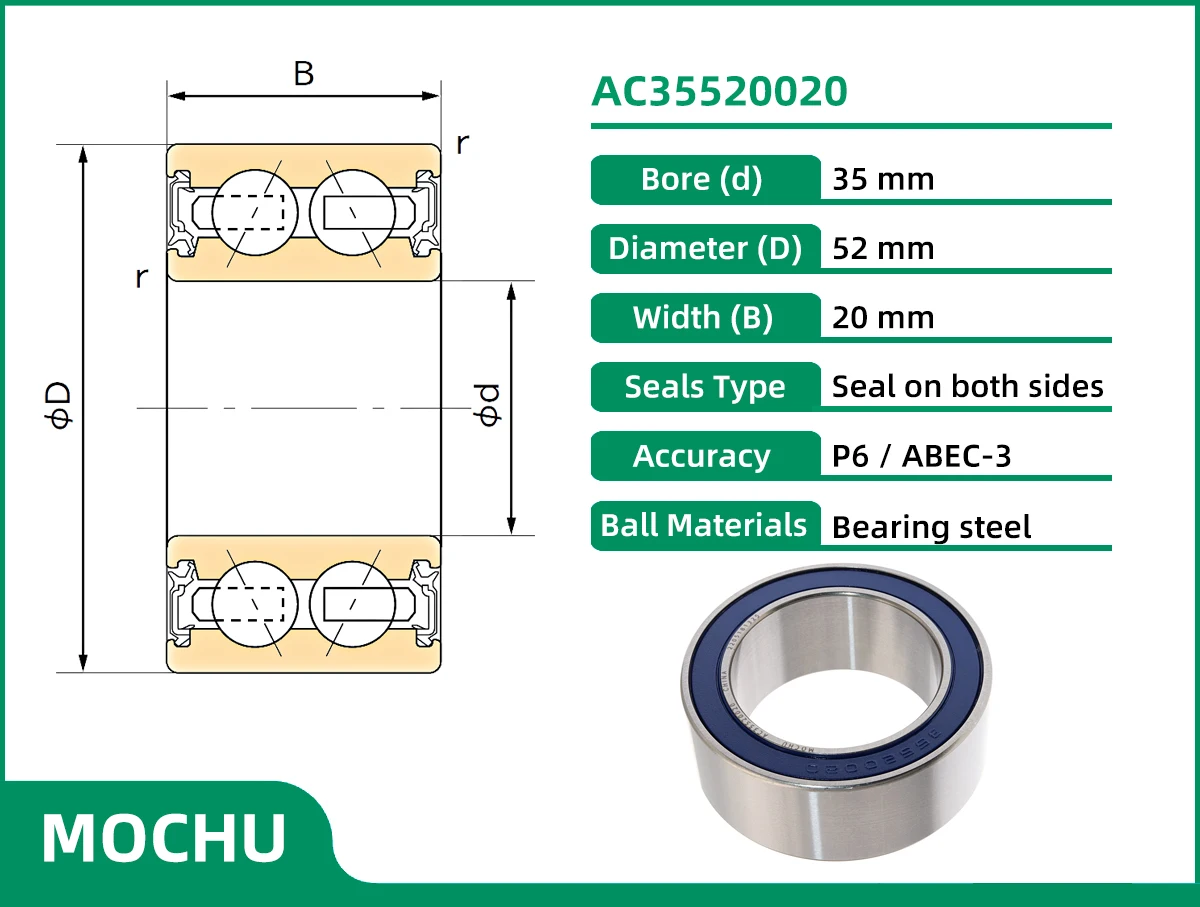 1pcs mochu ac35520020 35x52x20 35bd5220 acb35x52x20 acb35520020 05