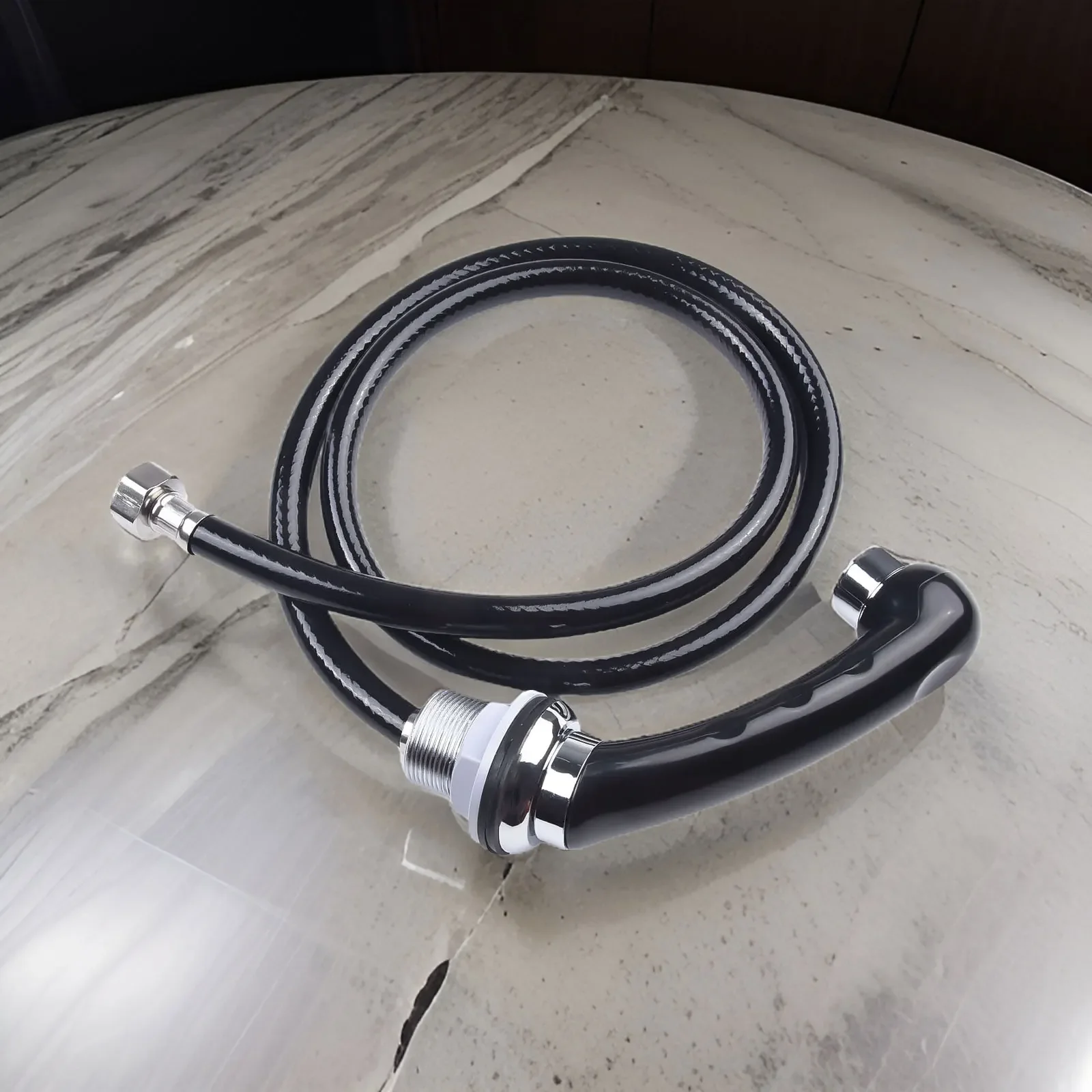 1Pc Shower Head With Hose Shampoo Bed Shower Head Salon Washbasin Hose Barber Shop Rinse Salon Black Alloy Faucet bath showerhead