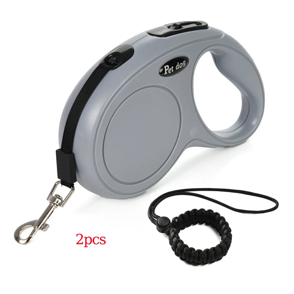 Hands-Free Retractable Pet Leash with Wrist Strap - Nylon Extendable Strap