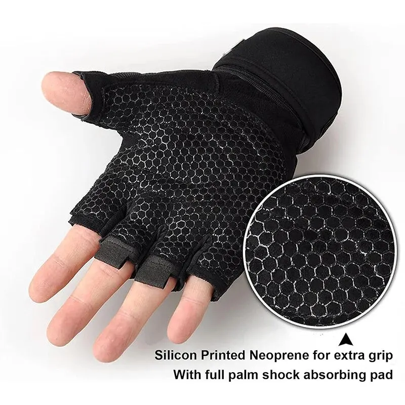 Gym Gloves for Men Women Fitness Weight Lifting Wristband Body Building Training Sports Exercise Cycling Shockproo cycling gloves fingerless gym gloves sports gloves gym gloves