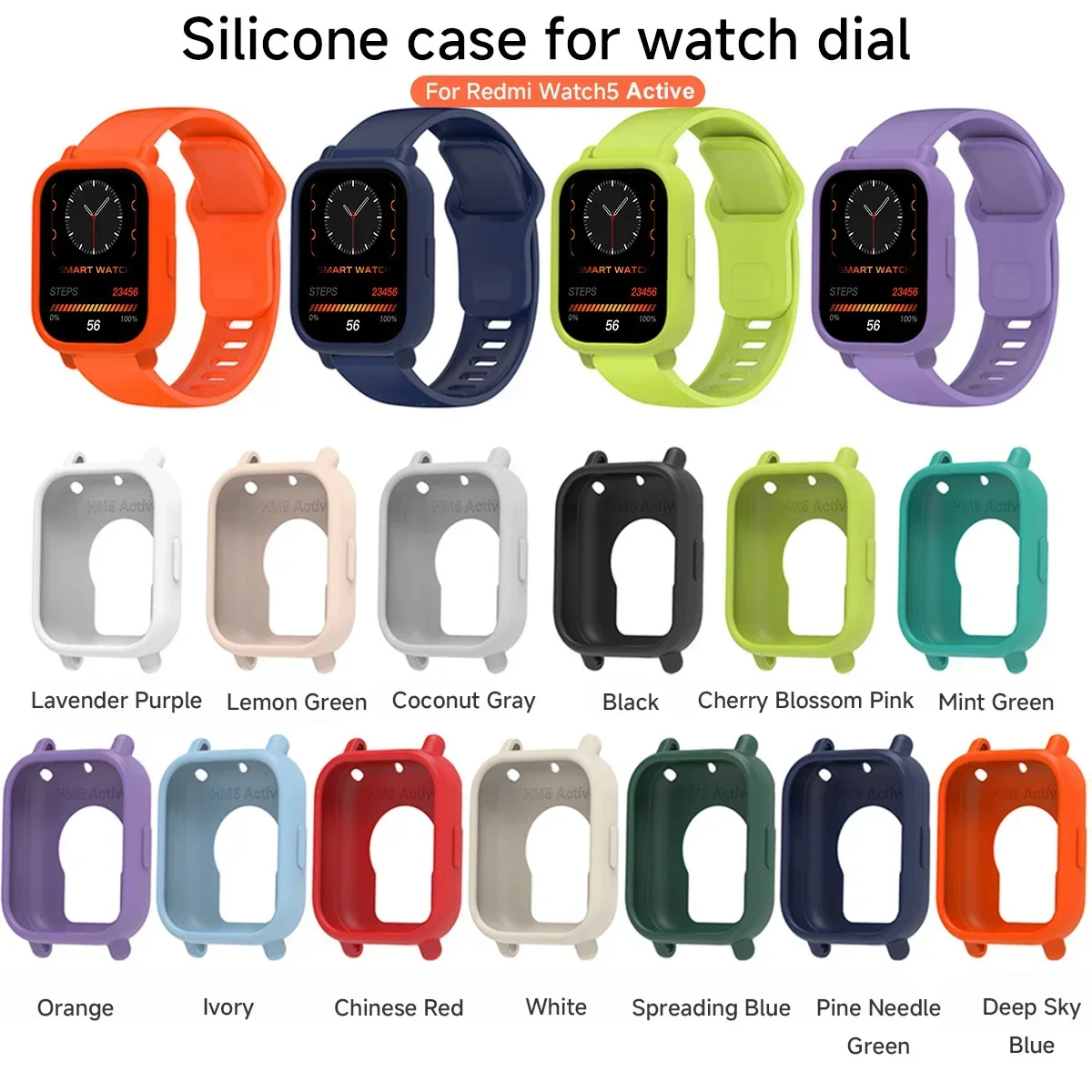 Premium Soft Silicone Protective Case for Smart Watch - Anti-Scratch Decorative Cover in Stylish Design