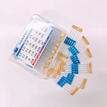 1/4W 1/2W 1W 2W 3W Resistor Set Resistance 1% 1/4W 1/2W 1W 2W 3W Metal Film Resistors Kit Ohm Electronic Components Kit