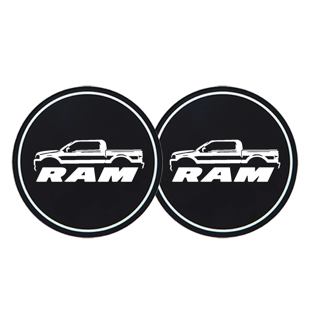 Car Coaster Pads 2Pcs Car Coasters Water Cup Slots Non-Slip Mat Waterproof Water Cup Mat Drink Pad For Dodge Ram 1500 2500 3500 Car Accessories cup holder coasters,car coaster pads