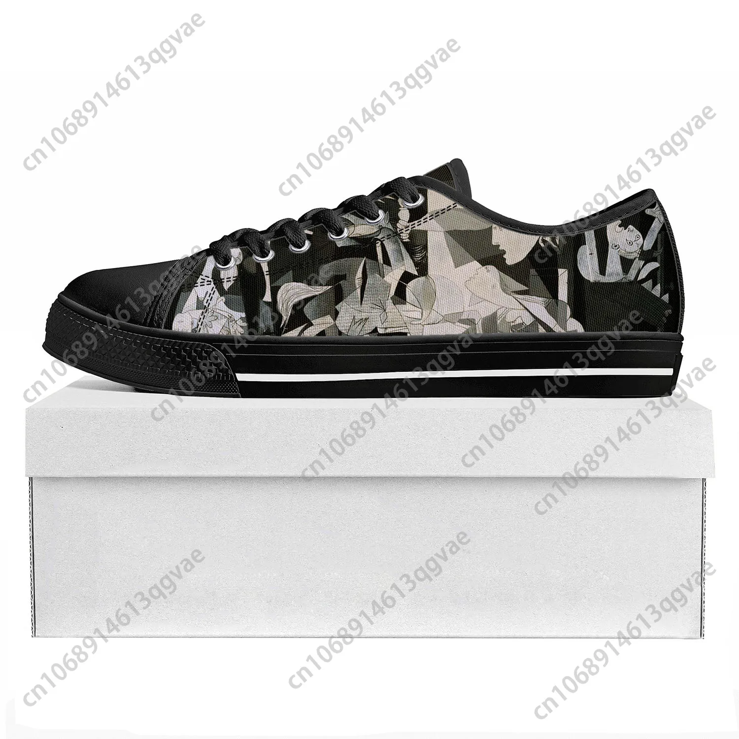 Picasso Famous Oil Paint Guernica Low Top Scarpe Sportive Di Alta Qualità Uomo Donna Adolescenti Scarpe Di Tela Coppia Scarpe Personalizzate