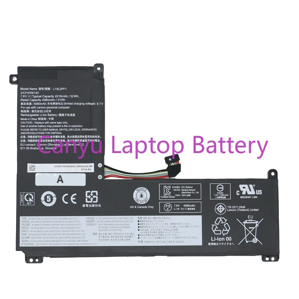 

Аккумулятор L19L2PF1 2ICP4/59/140 для ноутбука Lenovo B10W42964 SB10W42960, 7,6 В, 32 Вт-ч, 4210 мАч, новый