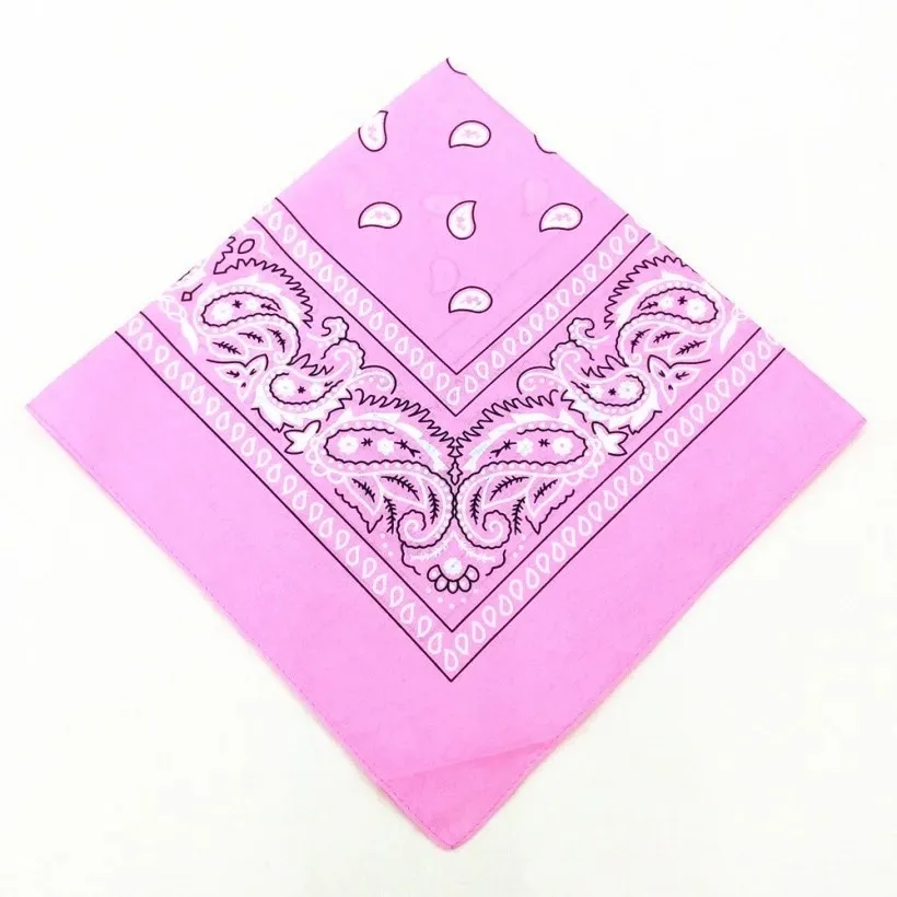 Unisex Men Women Cotton Bandana Hairband Cowboy Mens Biker Sports Headwear Wrist Hairwrap Single Sided Head Wrap Scarf Paisley