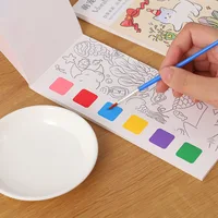 12pages Children's Watercolor Coloring Book,Drawing Toys For Thanksgiving, Easter, Christmas Gifts, With Built-in Watercolor Pen 1