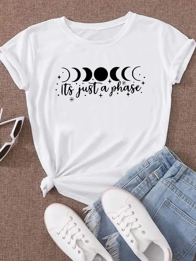 

Watercolor Letter Style Cute Tee Top Women Fashion O-neck T Shirt Graphic T-shirts Print Short Sleeve Clothing Clothes