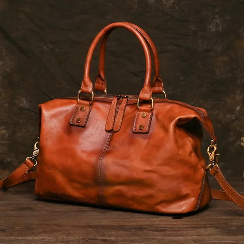 

Дорожная сумка-тоут из натуральной кожи в стиле ретро для мужчин, большой ранец унисекс из мягкой воловьей кожи, большая сумка на плечо, 2024 мужской чемодан, спортивные мешки