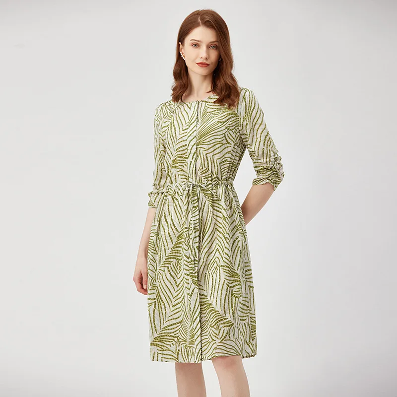 

2024 New 8mm 100% Mulberry Silk Dress Women Elegant Fashion Summer Office Lady Dresses