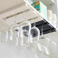 Kitchen Under Cabinet Free Punching Holder Wine Glass Rack Multi-function Classification Stemware Glass Cup Hanging Holder 1