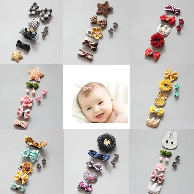 Hair Accessories 7Pcs/Set Baby Hair clip Set Baby Headband Accessories Cross Kid Hair Clip Cartoon Girl Clip Barrettes Accessories